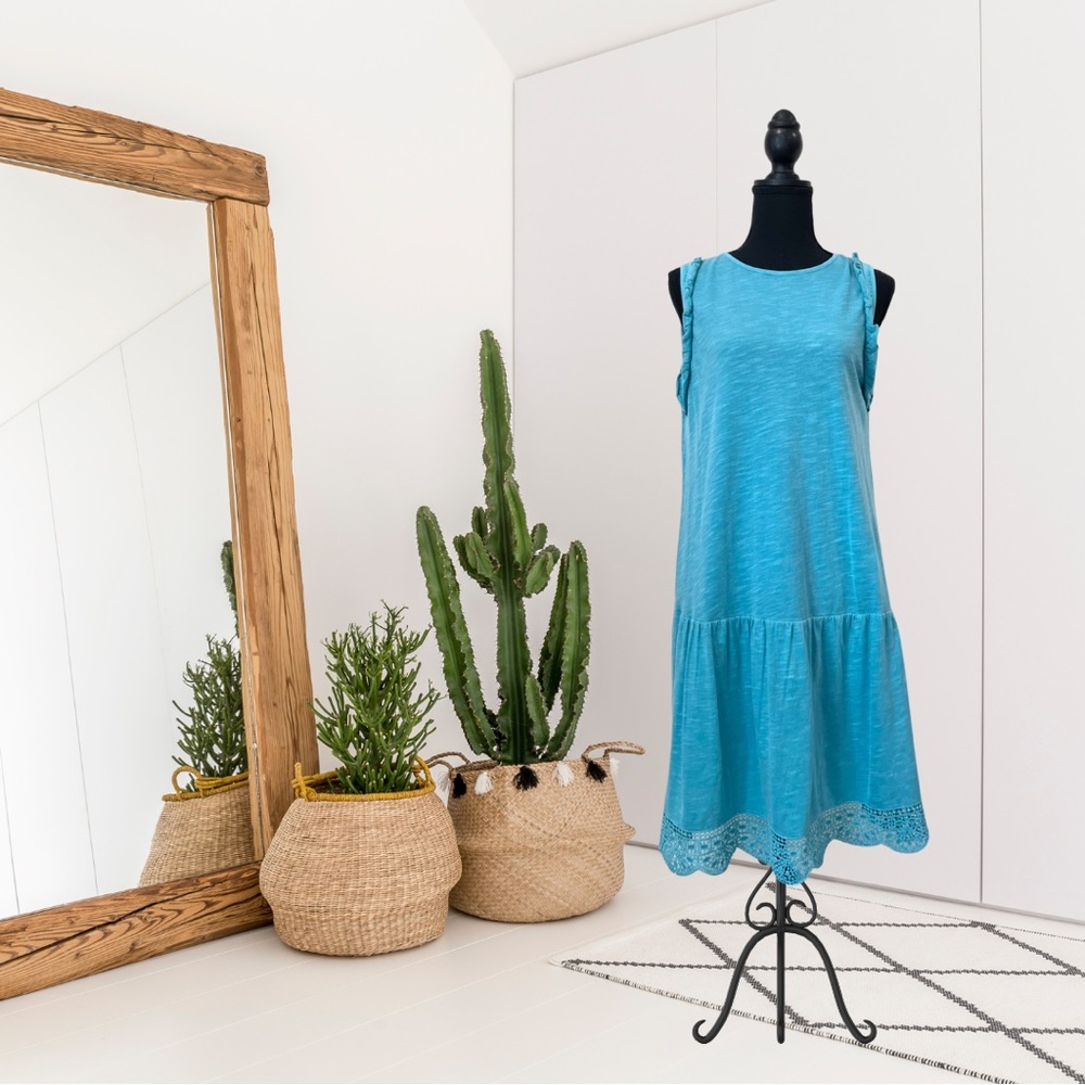 Sundance Sleeveless Lace Hem Cotton Dress